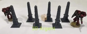 6 Objektiv-/Ortungsobeliskenmarkierer Tischplatte D&D 28 mm - Bild 1 von 3