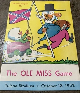1952 TULANE Green Wave vs Ole Miss Rebels FOOTBALL PROGRAM  John Chase Cover - Picture 1 of 7