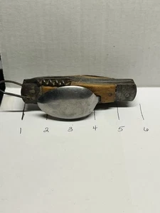 Vintage Hobo Knife Camping Multi 8 Tool Fork Spoon Pocket Japan Stainless - Picture 1 of 12