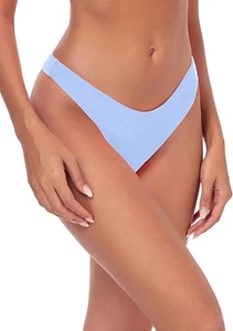 Parte inferior de bikini, sexy, descarada, brasileña, tiro bajo, azul mar, mediana - Imagen 1 de 5