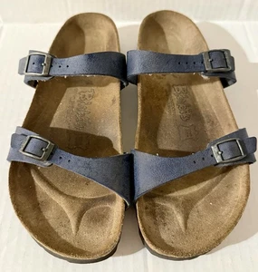Birkenstock Birki’s Blue Buckle Slip On Sandals Two Straps Size 9 - Picture 1 of 4