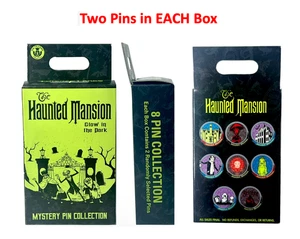 2019 Mystery Disney Pin Set SEALED Haunted Mansion GLOW DARK Bride Ghosts Leota+ - Picture 1 of 20