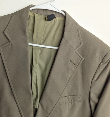HASPEL Vtg 90s Khaki Light Brown BLAZER SUIT COAT JACKET Men's 42R - Image 1 of 4