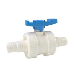 Valvola a sfera pvc bianco attacco 2 guaine tubo ridotto 38/32mm tubo galleggiante - Foto 1 di 2