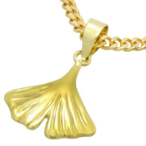 Anhänger kleines Ginkgoblatt Gold 333 Neu Kettenanhänger 8 Karat Gingko klein - Picture 1 of 5