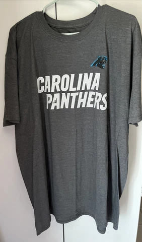 Majestic CAROLINA PANTHERS  T-Shirt Gray Cotton/Poly Men's 2XL MLB Baseball NWOT Cover