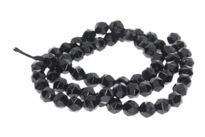 0.39 lfm (46,03 € */ 1 lfm) Obsidian schwarz Stern Edelstein Strang Schmuckherst - Bild 1 von 2