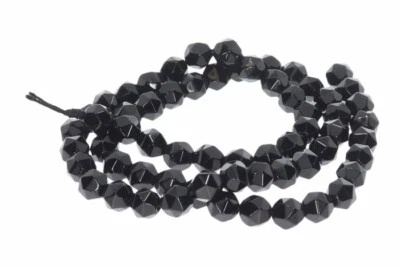 0.39 lfm (46,03 € */ 1 lfm) Obsidian schwarz Stern Edelstein Strang Schmuckherst - Bild 1 von 2