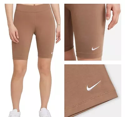 Nike Womens Sportswear Brown Gym Biker Cycling Shorts - Activewear Sport XS-XL • 18.54€