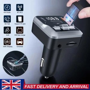 Car Wireless Bluetooth FM Transmitter USB-C Charger Car MP3 Player Handsfree Kit - Picture 1 of 12