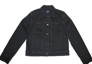 Pendleton Stretch Denim schwarz Baumwolle Damen Medium Knopf Freizeitjacke - Bild 1 von 11