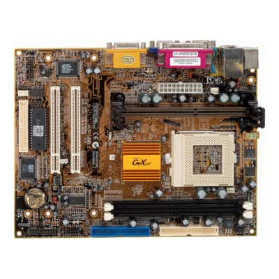 Mainboard Micro-ATX PC Chips M756LMRT+ V3.3 Slot1 PGA370 SDRAM PCI - Image 1 of 3