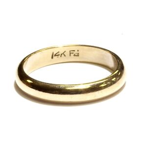 14k yellow gold 3.5mm unisex half round wedding band ring 3.5g gents ladies