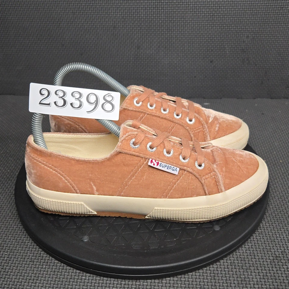 Superga низкий верхний туфли женщин Sz 7 пыльный розовый бархат туфли кроссовки - Изображение 1 из 4