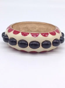 CHICO'S STUNNING BLACK-RED-CREAM BRACELET GOLD NWTS - Picture 1 of 4