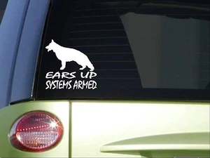 German Shepherd Ears Up Systems Armed *I862* 6x6 inch sticker schutzhund decal - Picture 1 of 1