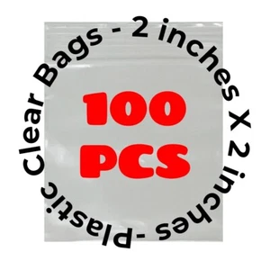 100pcs 2" x 2" Dime Bags Zip Lock Plastic Square Clear Ziplock Bag Jewelry Coin - Picture 1 of 8
