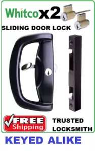 2 x WHITCO BLAXLAND SLIDING GLASS DOOR DEADLOCK LOCK KEYED ALIKE W500217 - Picture 1 of 2