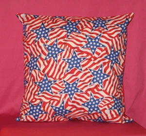 Handmade Throw Pillow Cover - 14 - American flag - Red, white, blue - Picture 1 of 2