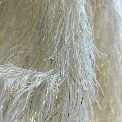 Tassel Fringe Faux Feather Fabric Style for Craft Dress Costume Background - Image 1 of 4