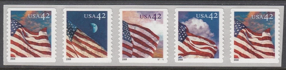 USA PNC SC# 4244-4247 FLAGS 42c. SELF ADHESIVE SPACE PL# V1111 - MNH - Image 1 of 1