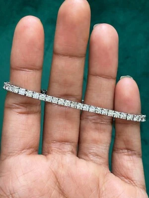 5.00Ct Natural Round  Diamond Tennis Bracelet , 18k White Gold - Image 1 of 4