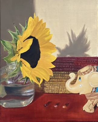 Luz troyana _Pintura al óleo sobre lienzo pintada a mano original de 16”x 20” Foto 1 de 4