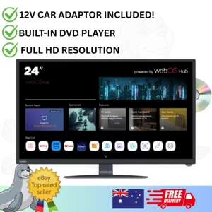 Telefunken 24" Full HD Smart TV 12v or AC with WebOS Hub and Built-in DVD Player - Picture 1 of 5