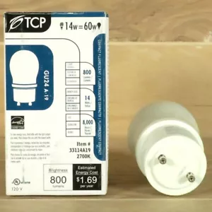 TCP 33114A19 A19 CFL GU24 Base Lamp 60 Watt Equivalent 2700K - Picture 1 of 6