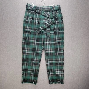 Ann Taylor Size 10 Green Tartan Plaid Trousers - Picture 1 of 9
