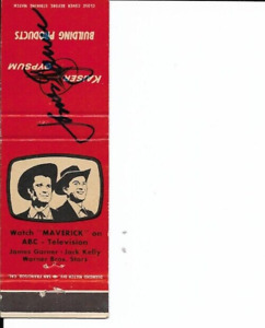 1957 maverick western match book autograph james garner movie star super rare