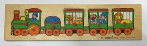 Vintage Simplex Wooden Circus Train Puzzle 5 Pieces + Tray Made In Holland  - Picture 1 of 2