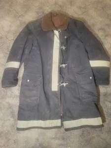 Vintage Fire Department Coat Globe Co Canvas Firefighter Wool Lined Jacket - Picture 1 of 9