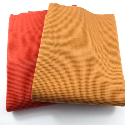 Waffeljersey Clarissa 2x  RESTSTÜCKE  Baumwolle senf / orange je 50 x 150 - Bild 1 von 3