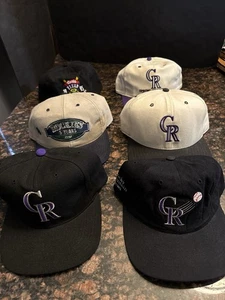 Vintage Colorado Rockies Hat Lot (6) 90s MLB Snapback & Strapback Caps - Picture 1 of 11