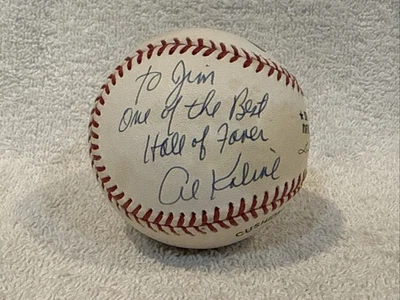1 of 1 Al Kaline AUTOGRAPHED Baseball, Detroit Tigers, Jim Kaat, COOL-LOOK!! - Image 1 of 4