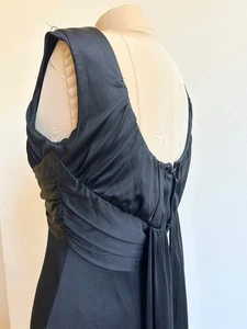 Vtg Kitty Copeland London 60s 70s Black Evening Maxi Dress Jersey Knit sz 4 6 - Picture 1 of 15