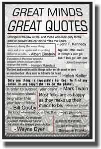 Great Minds Great Quotes - NEW Classroom Motivational POSTER