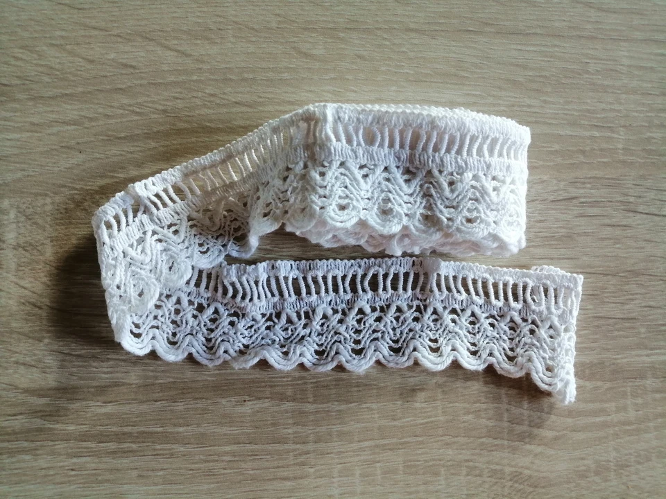 Dentelle coton blanc au crochet (170 x 4 cm) - Photo 1/1