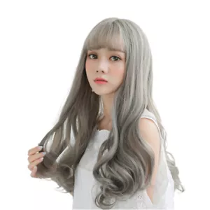 Natural Gray Cosplay Wig Full Lace Front Wigs Woman Hair Wig - Picture 1 of 12