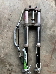 2007 2008 Kawasaki KX450F KX 450F OEM FRONT SUSPENSION FORKS TRIPLE CLAMPS TREES - Picture 1 of 8
