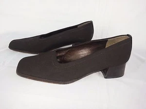 Scarpe mocassini donna Stuart Weitzman in tessuto marrone con zeppa taglia 6,5 M - Foto 1 di 5