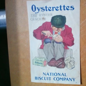 National Biscuit Company OYSTERETTES Vintage Papierkarte gerade  - Bild 1 von 6