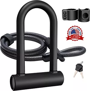 Cable Candado Cadena Para Bicicletas Con Llaves Acero Seguro 4 Pies Largo EXCELENTE EE. UU. - Imagen 1 de 8