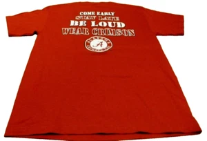 University of Alabama Crimson Tide Medium Red  T- Shirt Come Early Stay Late - Picture 1 of 5
