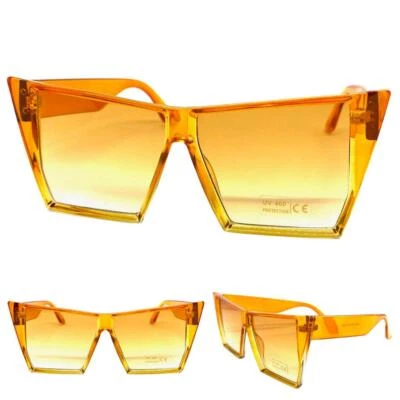 GAFAS DE SOL de gran tamaño exageradas modernas retro estilo ojo de gato marco naranja grande Foto 1 de 4