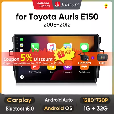 Apple Carplay Autoradio Für Toyota Auris E150 2006-2012 Android 13 GPS Navi DAB+ - Bild 1 von 4