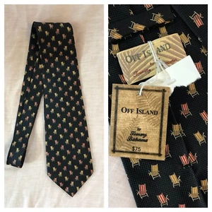 New Tommy Bahama Tie Off Island 100% Silk Beach Lounge Chair Necktie 4" x 57" - Picture 1 of 5