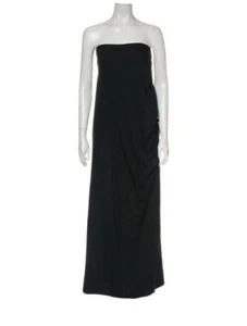 $1200 Nuevo Con Etiquetas St. John Couture 2 Maxi Vestido Caviar Largo Completo Abertura St Vestido Negro - Imagen 1 de 10