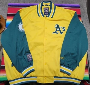 Oakland Athletics A's G-III Cooperstown Jacket 1987 Yellow Green Men 6XL - Picture 1 of 3